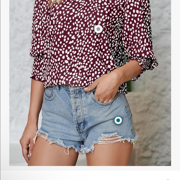 2 for 1 deal* Like NEW Burgundy/ white tunic w/ ruffled elbow length sleeves XL - Picture 8 of 9